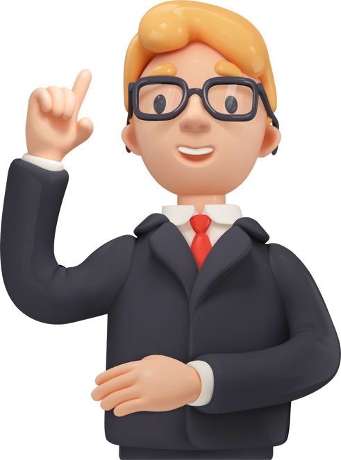 Businessman cartoon character 3d icon